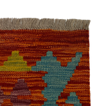 27745 - Kelim Hand-Woven/Flat-Weaved/Afghan Kelim/Carpet Modren/Nomadic Authentic/Size: 4'1" x 2'6"/124cm ×76cm