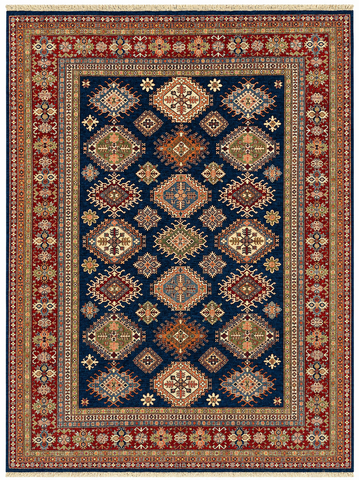 27581-Royal Kazak Hand-Knotted/Handmade Afghan Rug/Carpet Tribal/Nomadic Authentic/ Size: 11'9" x 9'0"/358cm x 274cm