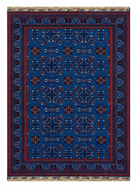 27835-Chobi Ziegler Handmade/Hand-knotted Afghan Rug/Carpet Tribal/Nomadic Authentic/ Size: 9'7" x 6'6" / 292cm x 198cm