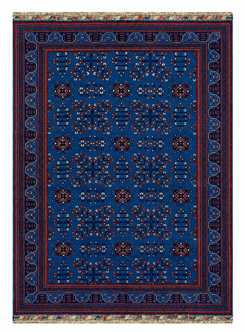 27835-Chobi Ziegler Handmade/Hand-knotted Afghan Rug/Carpet Tribal/Nomadic Authentic/ Size: 9'7" x 6'6" / 292cm x 198cm