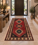 24242 - Shiraz Hand-Knootted/Handmade Persian Rug/Carpet Tribal/Nomadic Authentic/Size: 8'1" x 4'7" / 246cm x 140cm