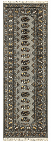 27602-Bokhara Hand-Knotted/Handmade Pakistani Rug/Carpet Tribal/Nomadic Authentic/ Size: 7'10" x 2'6"/239 cm × 76 cm