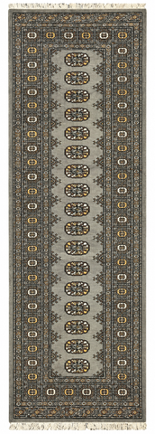 27602-Bokhara Hand-Knotted/Handmade Pakistani Rug/Carpet Tribal/Nomadic Authentic/ Size: 7'10" x 2'6"/239 cm × 76 cm