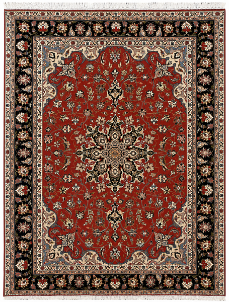 27947- Tabriz Persian Hand-knotted Carpet Authentic/Traditional Carpet/Rug/Size: 7'0" x 5'1"/213cm x 155cm