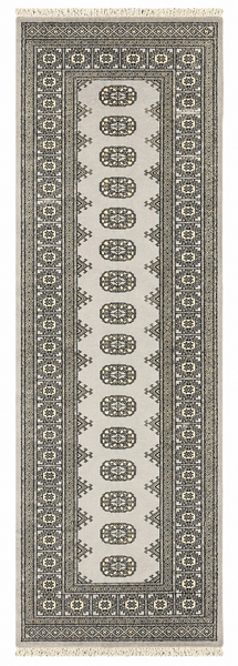 27603-Bokhara Hand-Knotted/Handmade Pakistani Rug/Carpet Tribal/Nomadic Authentic/ Size: 8'1" x 2'6"/246 cm × 76 cm