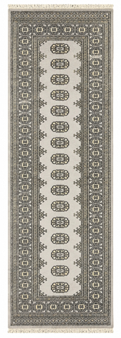 27603-Bokhara Hand-Knotted/Handmade Pakistani Rug/Carpet Tribal/Nomadic Authentic/ Size: 8'1" x 2'6"/246 cm × 76 cm