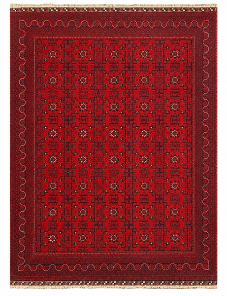27930 -Royal Khal Mohammad Hand-Knotted/Handmade Afghan Rug/Carpet Traditional Authentic/Size: 12'9" x 9'8" / 389cm x 295cm