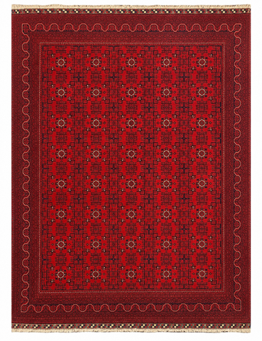27930 -Royal Khal Mohammad Hand-Knotted/Handmade Afghan Rug/Carpet Traditional Authentic/Size: 12'9" x 9'8" / 389cm x 295cm