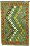 27703 - Kelim Hand-Woven/Flat-Weaved/Afghan Kelim/Carpet Modern/Nomadic Authentic/Size: 4'2" x 2'8"/127 cm × 81 cm