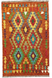 27732- Kelim Hand-Woven/Flat-Weaved/Afghan Kelim/Carpet Modren/Nomadic Authentic/Size: 4'0" x 2'10"/122cm ×86cm