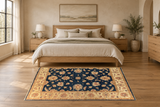 19218 handmade rug staged in bedroom