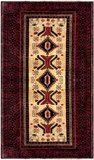 24356-Balutch Hand-Knotted/Handmade Persian Rug/Carpet Tribal/Nomadic Authentic/ Size: 6'5" x 3'9" / 196cm x 114cm