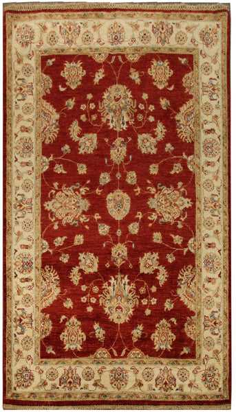 22330 - Chobi Ziegler Hand-Knotted/Handmade Afghan Rug/Carpet Traditional/Authentic/Size: 5'9" x  4'0"