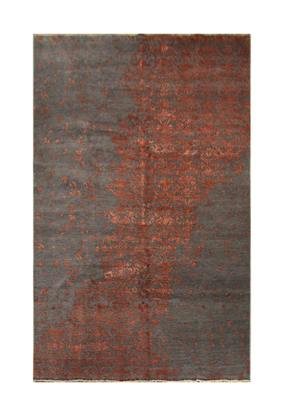 22262 - Indian Hand-knotted/Hand-weaved Rug/Carpet Authentic/Classic/Contemporary/Modern/Size: 9'9" x 6'5"