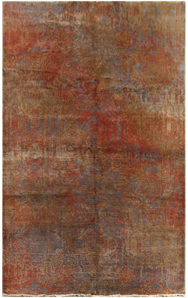 22254 - Indian Hand-knotted/Hand-weaved Rug/Carpet Authentic/Modern/Classic/Contemporary/Modern/Size: 9'8" x 6'5"