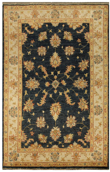 22329 - Chobi Ziegler Hand-Knotted/Handmade Afghan Rug/Carpet Tribal/Nomadic Authentic/Size: 6'0" x 4'0"