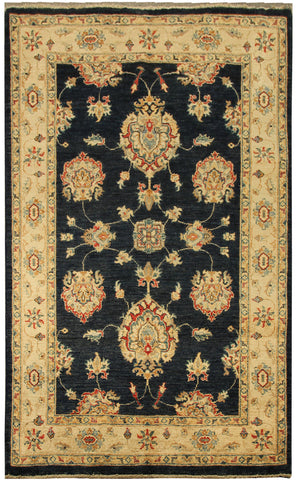 22326 - Chobi Ziegler Hand-Knotted/Handmade Afghan Rug/Carpet Traditional/Authentic/Size: 5'9" x 3'11"