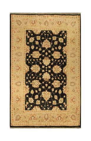 22327 - Chobi Ziegler Hand-Knotted/Handmade Afghan Rug/Carpet Traditional/Authentic/Size: 5'7" x 4'0"