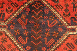 22139 - Shiraz Hand-Knotted/Handmade Afghan Rug/Carpet Tribal/Nomadic Authentic/Size: 9'6" x 7'2"