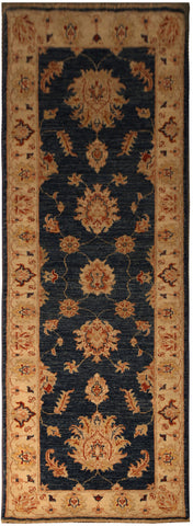 22322 - Chobi Ziegler Hand-knotted/Handmade Afghan Rug/Carpet Traditional Authentic/Size: 5'7" x 1'11"