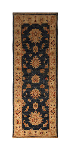 22322 - Chobi Ziegler Hand-knotted/Handmade Afghan Rug/Carpet Traditional Authentic/Size: 5'7" x 1'11"