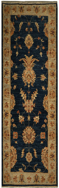 22304 - Chobi Ziegler Hand-knotted/Handmade Afghan Rug/Carpet Traditional Authentic/Size: 6'1" x 2'6"