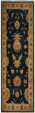 22304 - Chobi Ziegler Hand-knotted/Handmade Afghan Rug/Carpet Traditional Authentic/Size: 6'1" x 2'6"