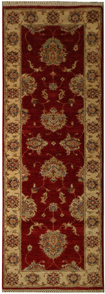 22314 - Chobi Ziegler Hand-knotted/Handmade Afghan Rug/Carpet Traditional Authentic/Size: 6'0" x 2'1"