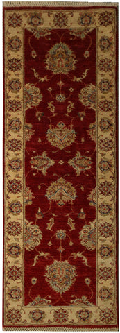 22314 - Chobi Ziegler Hand-knotted/Handmade Afghan Rug/Carpet Traditional Authentic/Size: 6'0" x 2'1"