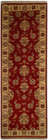 22313 - Chobi Ziegler Hand-knotted/Handmade Afghan Rug/Carpet Traditional Authentic/Size: 6'6" x 2'0"