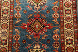 22452 -Royal Kazak Hand-Knotted/Handmade Afghan Tribal/Nomadic Authentic/Size: 4'10" x 3'3"