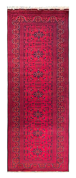 25398B- Royal Khal Mohammad Afghan Hand-Knotted Authentic/Traditional/Carpet/Rug/ Size: 9'10" x 2'6"