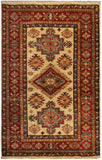 22448 -Royal Kazak Hand-Knotted/Handmade Afghan Tribal/Nomadic Authentic/Size: 4'11" x 3'3"