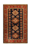 22451 -Royal Kazak Hand-Knotted/Handmade Afghan Tribal/Nomadic Authentic/Size: 4'11" x 3'4"