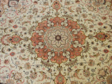 15050 - Tabriz Persian Hand-knotted Authentic/Traditional Carpet/Rug Silk-made/ Size: 8'2" x 8'2"