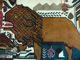 15504 - Abadeh Hand-Knotted/Handmade Persian Rug/Carpet Tribal/Nomadic Authentic/ Size: 4'10" x 3'6"