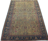 17839-Tabriz Antiqe 1890-1920 Hand-Knotted/Handmade Persian Rug/Carpet Traditional Authentic Size: 6'6" x 4'2"