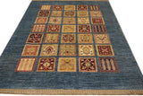 19123-Chobi Ziegler Hand-Knotted/Handmade Afghan Rug/Carpet Tribal/Nomadic Authentic/ Size: 7'6" x 5'8"