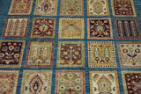 19123-Chobi Ziegler Hand-Knotted/Handmade Afghan Rug/Carpet Tribal/Nomadic Authentic/ Size: 7'6" x 5'8"
