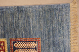 19123-Chobi Ziegler Hand-Knotted/Handmade Afghan Rug/Carpet Tribal/Nomadic Authentic/ Size: 7'6" x 5'8"