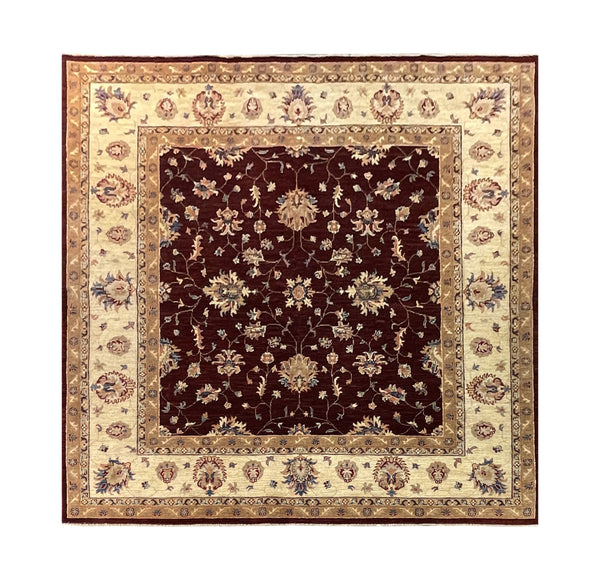 19260-Chobi Ziegler Hand-Knotted/Handmade Afghan Rug/Carpet Tribal/Nomadic Authentic/ Size: 6'7" x 6'6"