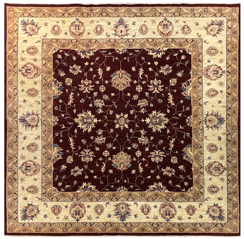 19260-Chobi Ziegler Hand-Knotted/Handmade Afghan Rug/Carpet Tribal/Nomadic Authentic/ Size: 6'7" x 6'6"