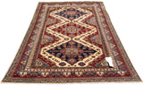 19396-Royal Shirvan Handmade/Hand-Knotted Afghan Rug/Carpet Tribal/Nomadic Authentic/ Size: 8'5" x 5'5"