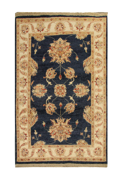 22299 - Chobi Ziegler Hand-Knotted/Handmade Afghan Rug/Carpet/Traditional/Authentic/Size: 3'10" x 3'0"