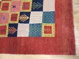 15084 - Lori Persian Hand-Knotted Authentic/Nomadic/Tribal Gabbeh/ Size: 6'5" x 6'5"