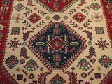 21513-Kazak Hand-Knotted/Handmade Afghan Rug/Carpet Tribal/Nomadic Authentic/ Size: 11'2" x 8'6"