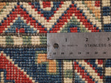 21513-Kazak Hand-Knotted/Handmade Afghan Rug/Carpet Tribal/Nomadic Authentic/ Size: 11'2" x 8'6"