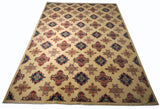 21521-Kazak Handmade/Hand-Knotted Afghan Rug/Carpet Tribal/Nomadic Authentic/ Size: 9'11" x 6'4"