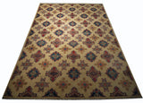 21523-Kazak Handmade/Hand-Knotted Afghan Rug/Carpet Tribal/Nomadic Authentic/ Size: 9'7" x 6'6"