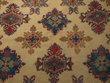 21523-Kazak Handmade/Hand-Knotted Afghan Rug/Carpet Tribal/Nomadic Authentic/ Size: 9'7" x 6'6"